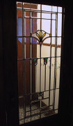 Edwardian-style art glass in a bungalow door