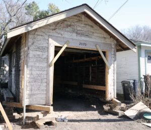 Garage under construction.