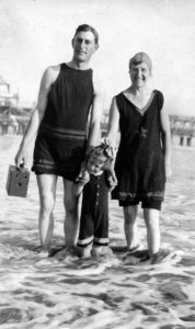 1920s family in wool tank suits