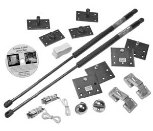 Murphy bed hardware kit from  Rockler Woodworking.