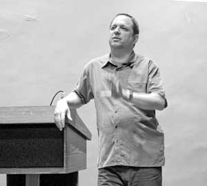 Bo Sullivan, owner of Arcalus  Period Design, speaking to the Twin Cities Bungalow Club in September 2009.