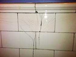 tiles with cracks.