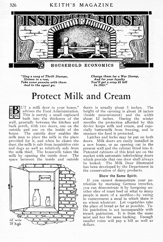 Protect Milk and Cream.
