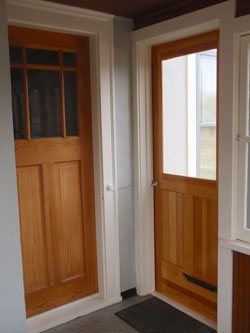 Back doors with windows.