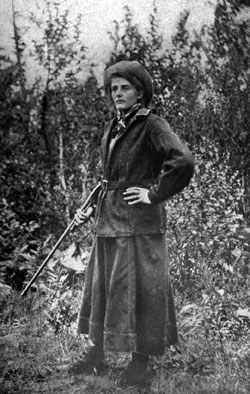 Photo of lady hunter.