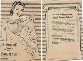 Front and back covers of a WWII booklet issued by the National Cotton Council of America which sums up the home front effort to conserve—“A Yard Saved Is a Yard Gained for Victory.”