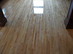 Hardwood floor patching.