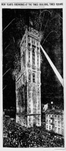 Fireworks at the NY Times building.