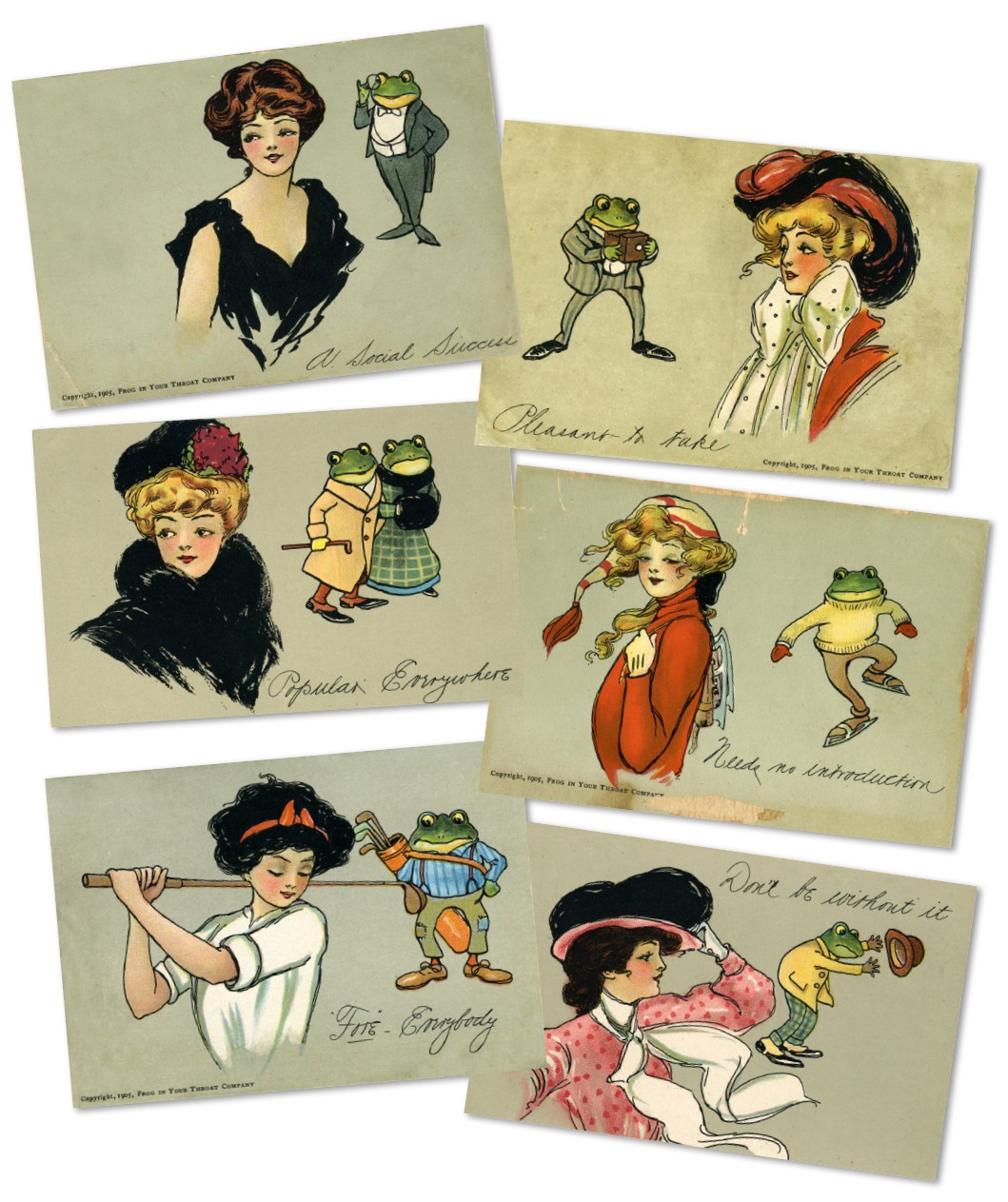 6 medicine postcards.