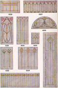 Stained glass examples from a 1920s millwork catalog