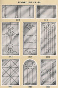 Stained glass examples from a 1920s millwork catalog