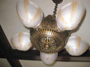 Art Deco-style light fixture.