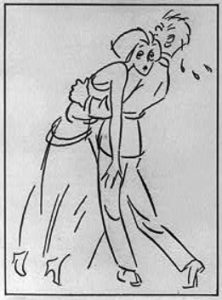 Drawing of couple dancing