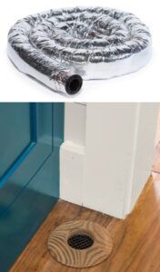 Insulated duct and floor outlet.