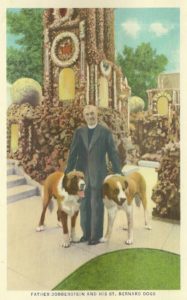 priest with 2 dogs