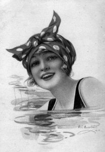 Illustration of a girl swimming