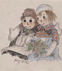 drawing of Ann & Andy.