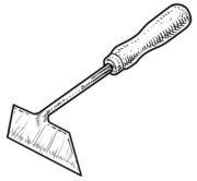 Short-handled hoe.