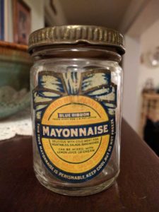 vintage Hellman's mayo jar