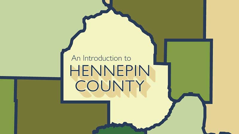 Map showing outline of Hennepin County