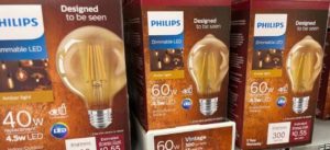 boxes of LED light bulbs