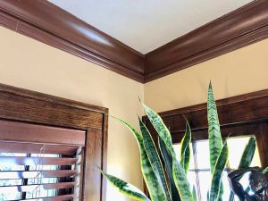 Photo of brown painted molding.