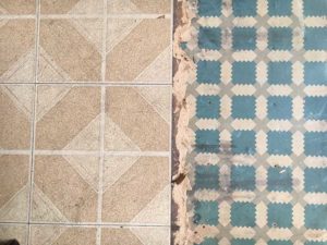 vinyl tile and original linoleum