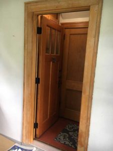 Doorway with stripped trim