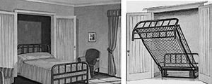 Two drawings of Murphy beds.