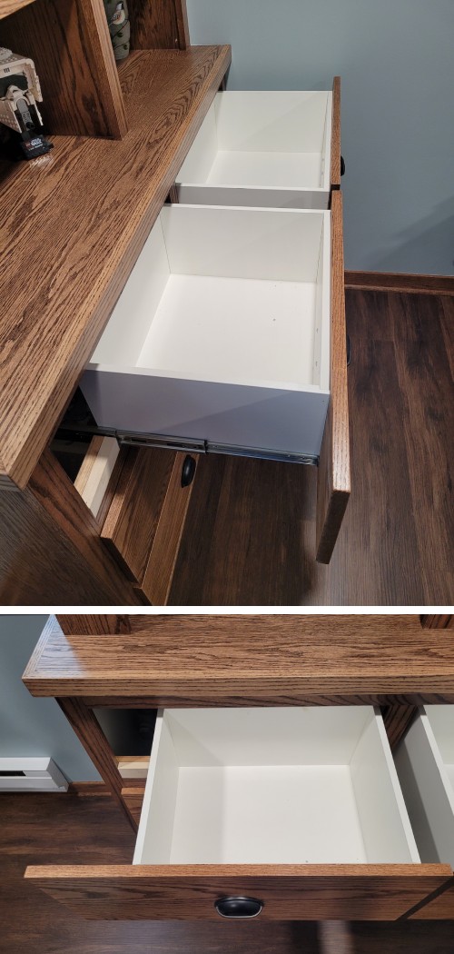 Open drawers.