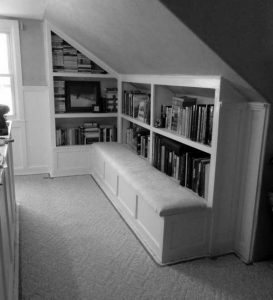Photo of open shelves.