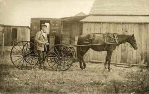 postcard of cart and horse