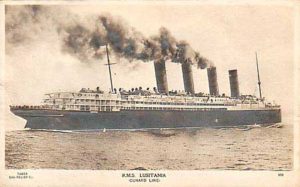 postcard of Lusitania.