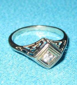 Photo of a diamond ring.