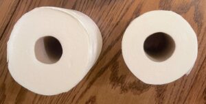Two toilet paper rolls.
