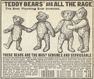 Teddy Bear ad from 1908 Sears catalog.