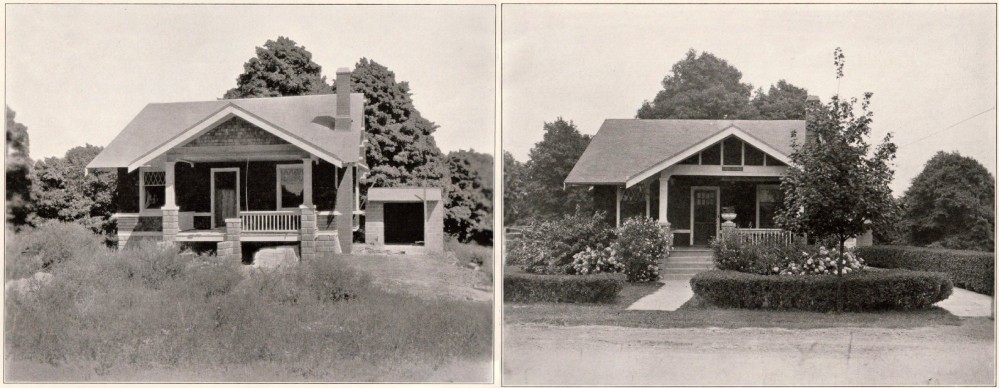 Before and after photos of the same house.