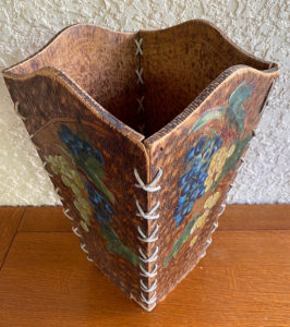 Corner view of Varner wastebasket