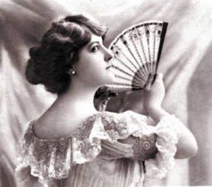 Victorian woman with a fan