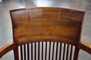 close-up of back of chair