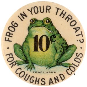 Frog advertising button.