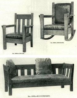 Chairs and sofa.