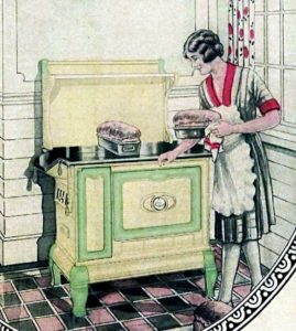 1920s woman with stove