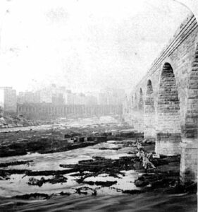 Vintage photo of pollution in the Mississippi River.