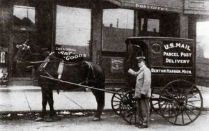 horse and delivery wagon