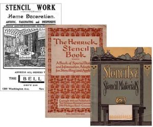 Examples of vintage stenciling catalog covers.