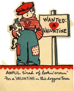 Valentine with boy and dog.
