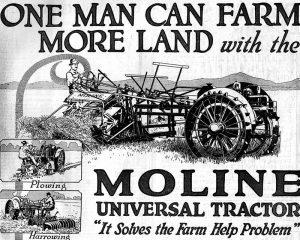 Ad for Moline tractor.